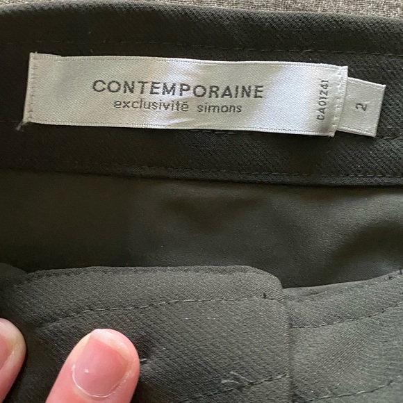Contemporaine Simons Midi Skirt Dark Green Size 2 - Picture 13 of 13